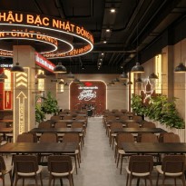 Thiết kế nhà hàng lẩu nướng Chị Thương 270m2 tại KĐT Đô Nghĩa, Hà Đông